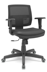 37877 1.2.7.9.11.62 BRIZZA TELA EJECUTIVA - BASE ACERO - MEC. RELAX  - BRAZOS REGULABLES - POL  T57